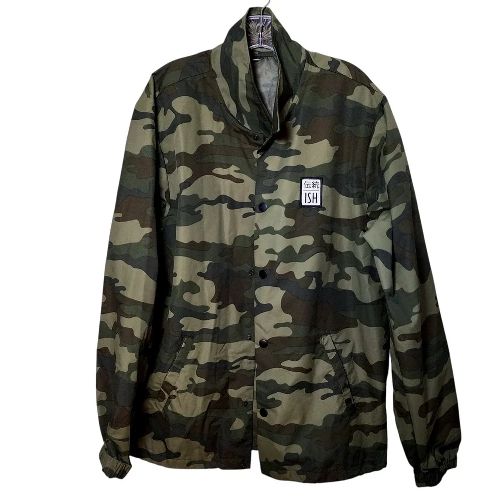 Island Snow Hawaii ISH Camo Coach's Jacket - Snap Front - Hawaii Exclusive